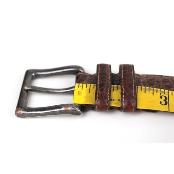 Torino CROCO BROWN GENUINE LEATHER 1.5"Wd CASUAL DRESS MEN'S BELT Sz 46 (P31 - Picture 11 of 16